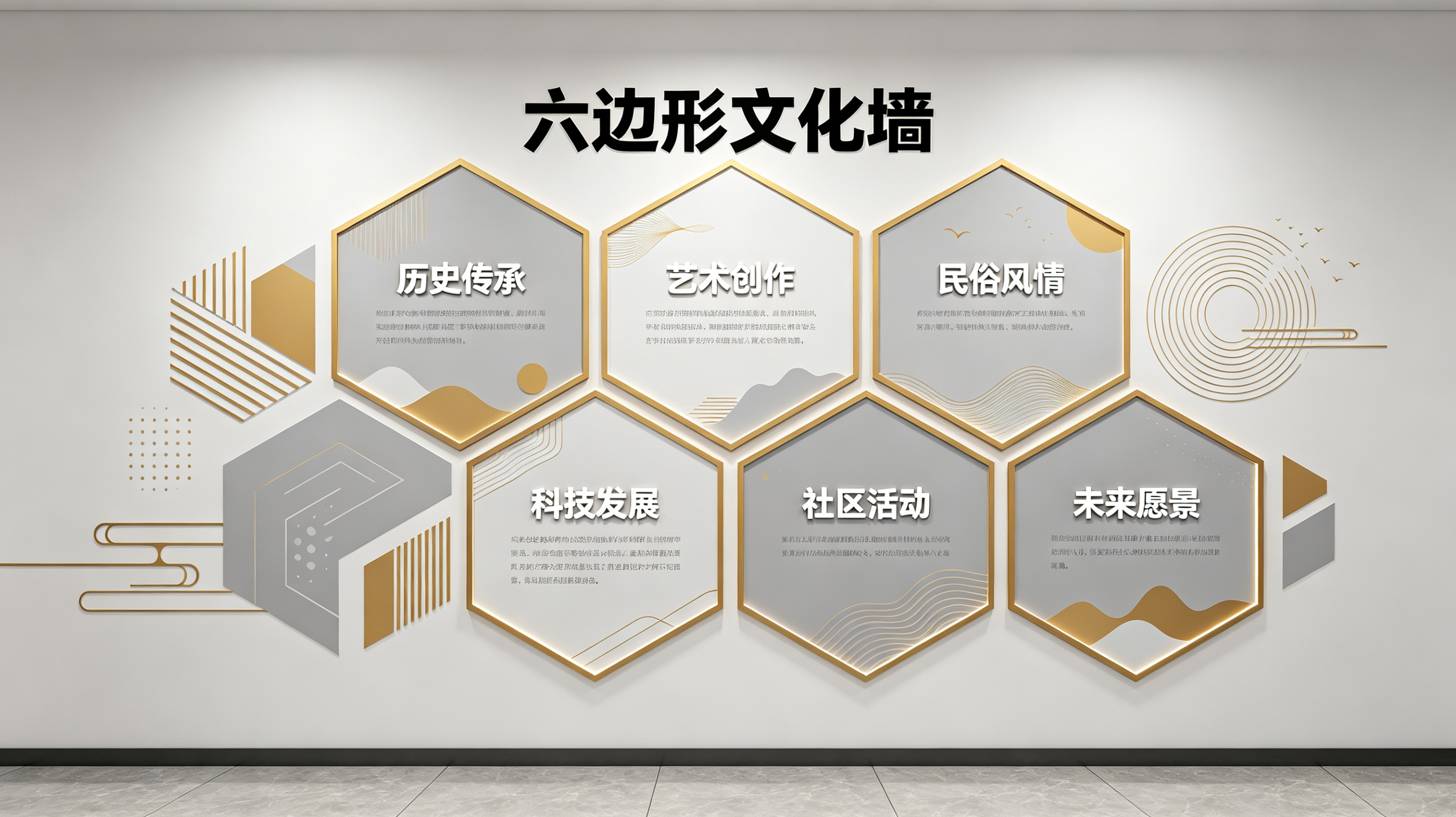 蒙自企业文化墙 | 六边形信息美学